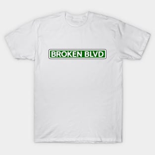 Broken Blvd Street Sign T-Shirt